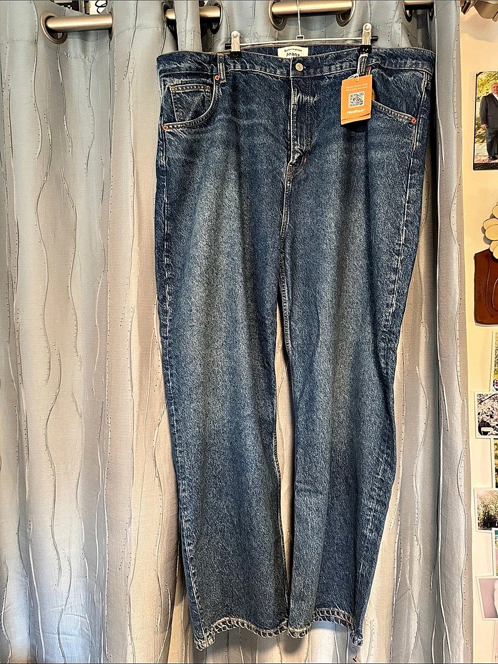 Reformation Abby High Rise Straight Jeans in Blue Waist 34 NWT